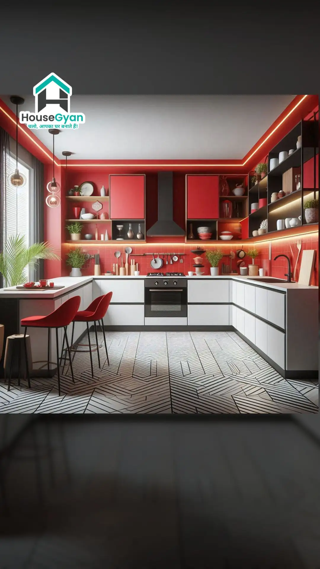 Modern Red Color Interior House Design Ideas-1