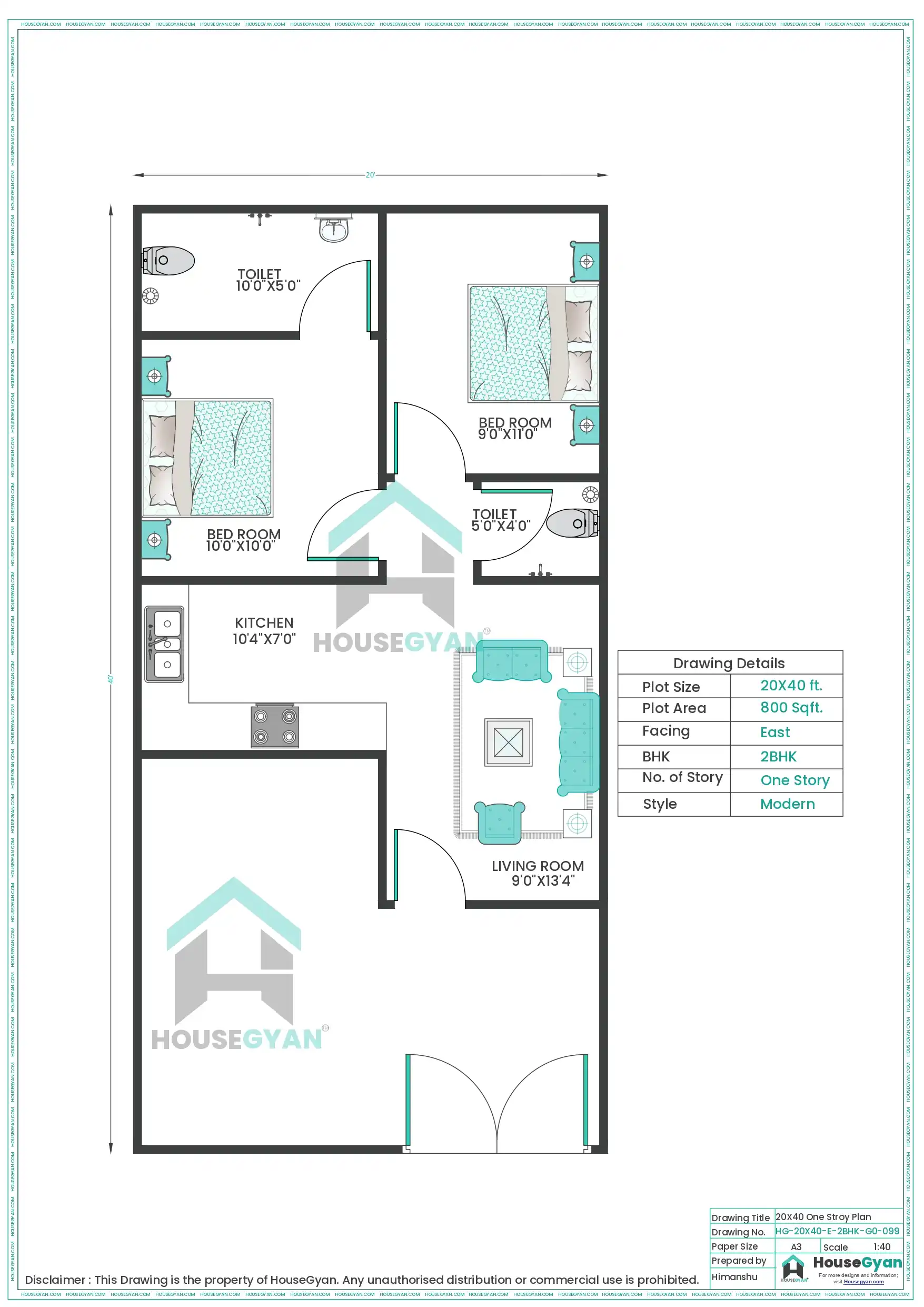 20x40 East Facing 2bhk Ground Floor House Plan 800 Sqft Plot Floor Plan 20x40 East Facing 2bhk Ground Floor House Plan 800 Sqft Plot Floor Plan