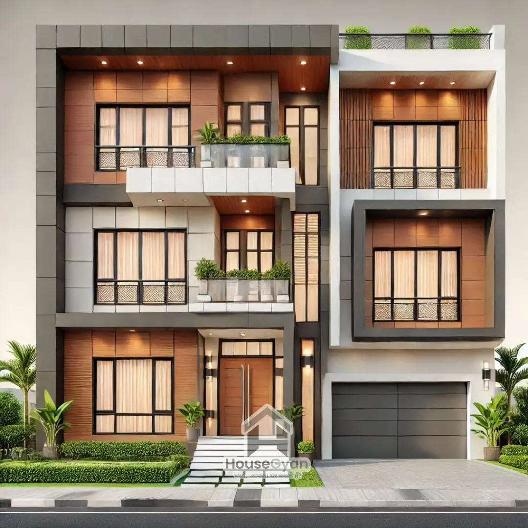double floor normal house front elevation designs