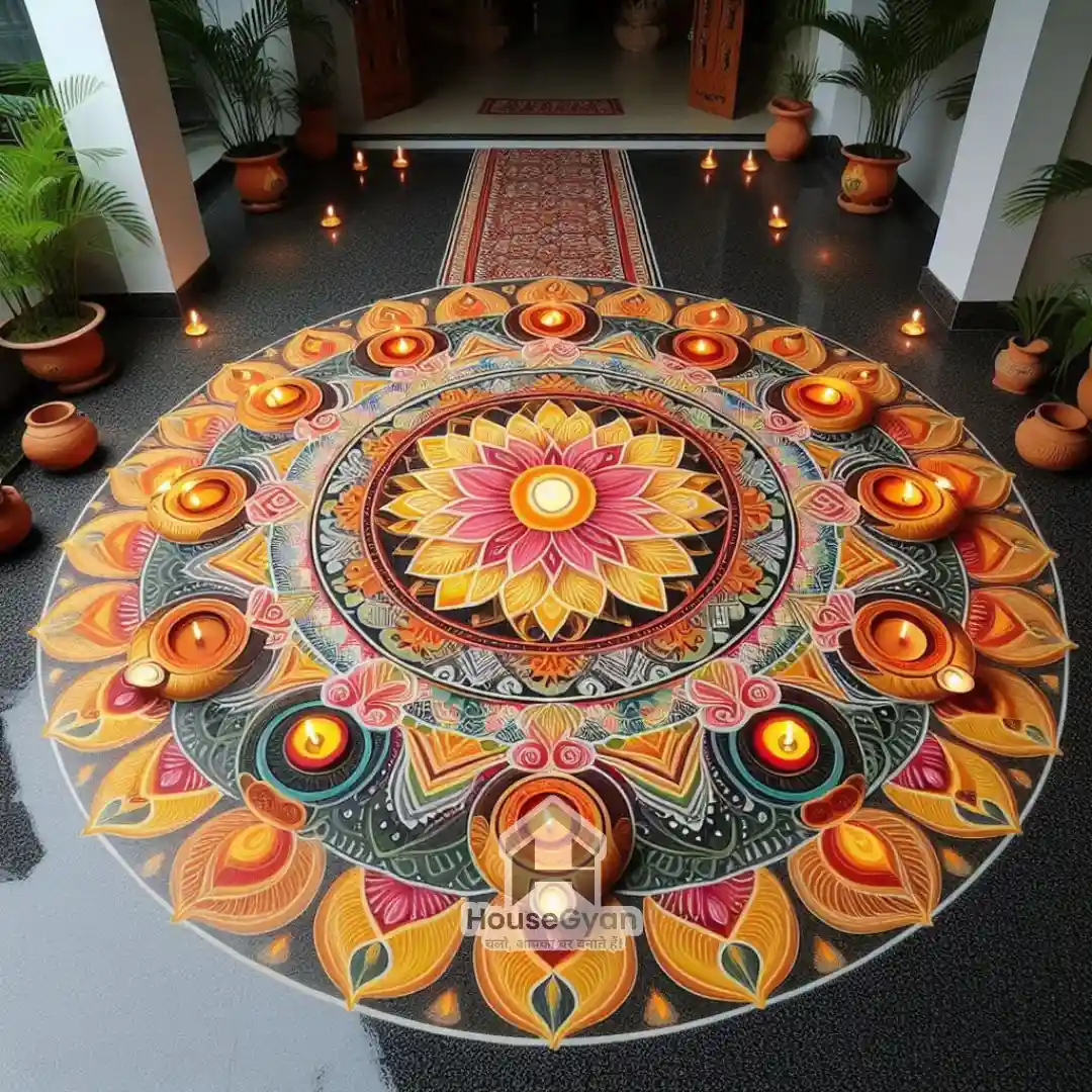 rangoli and floor art for bihu festival decoration