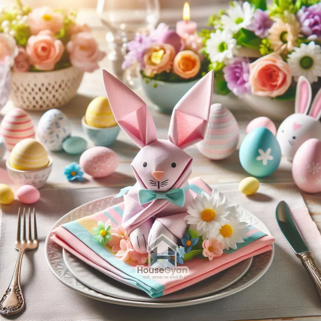easter themed napkin arrangements ideas