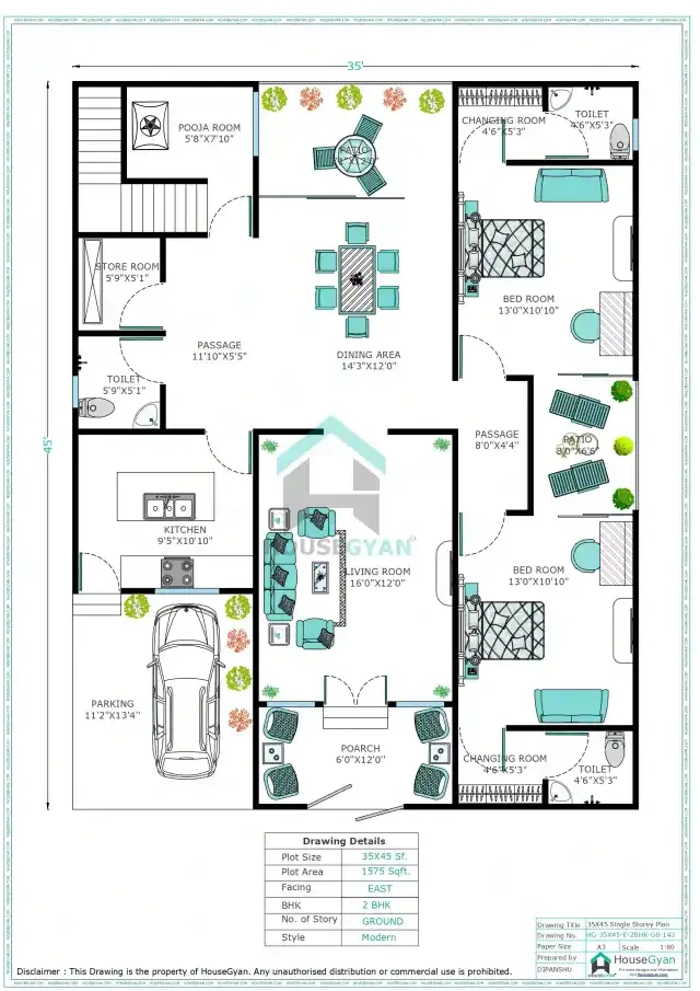 east facing house plan