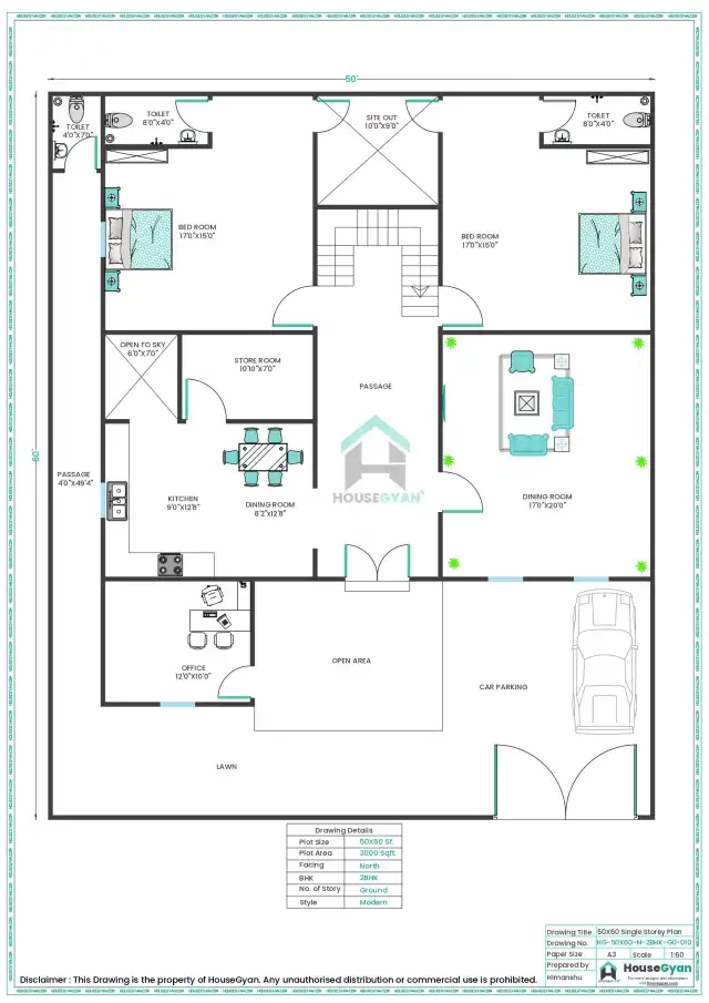 North facing house plan