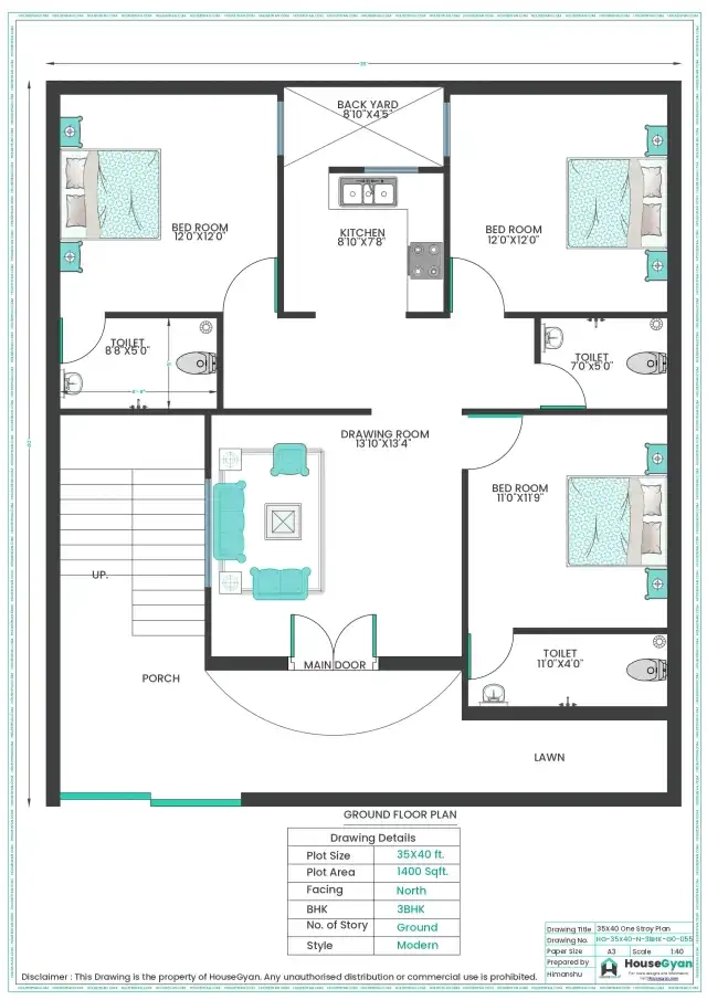 North facing house plan