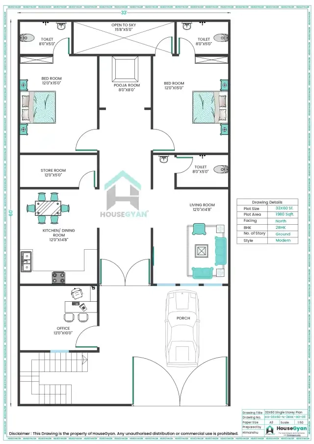 North facing house plan