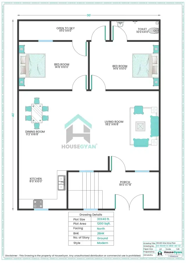 North facing house plan
