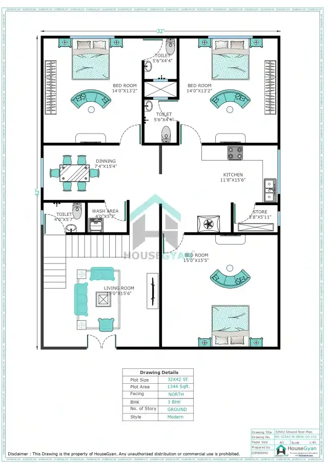 North facing house plan