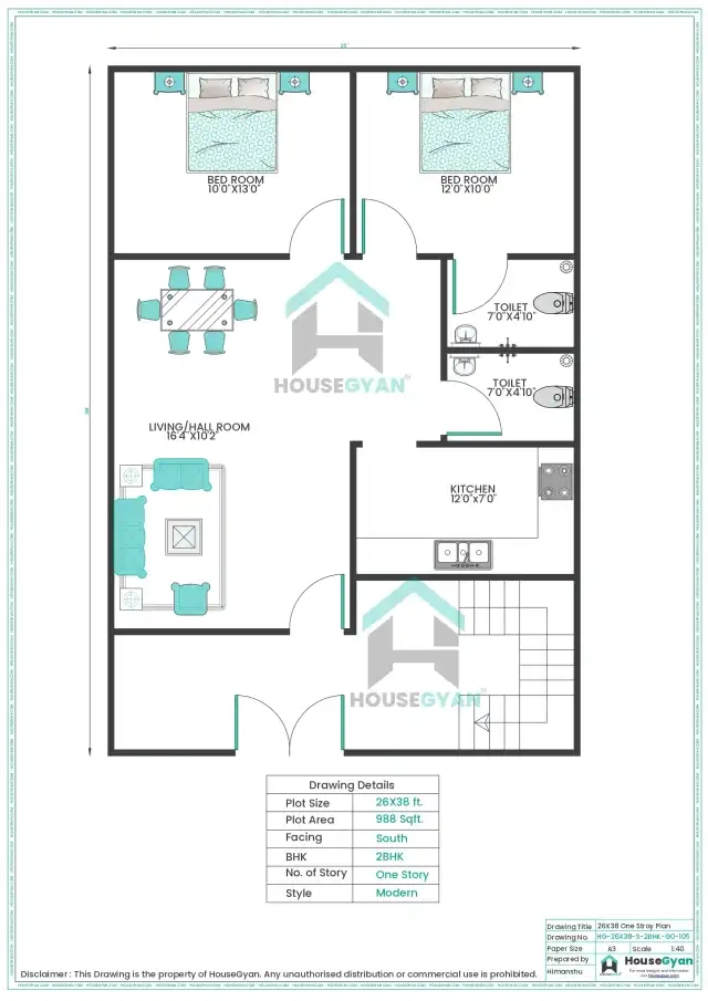 south facing house plan