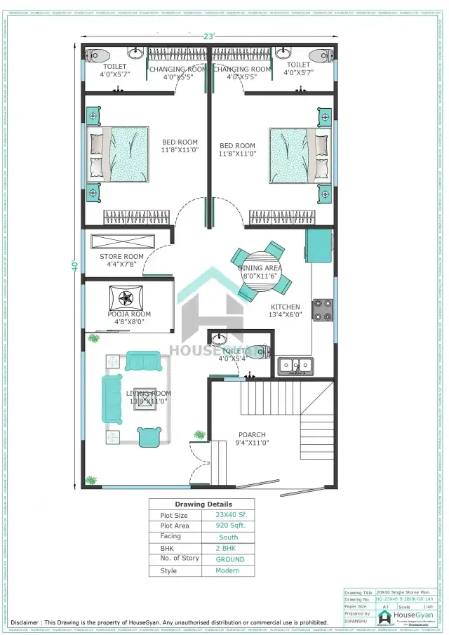 south facing house plan