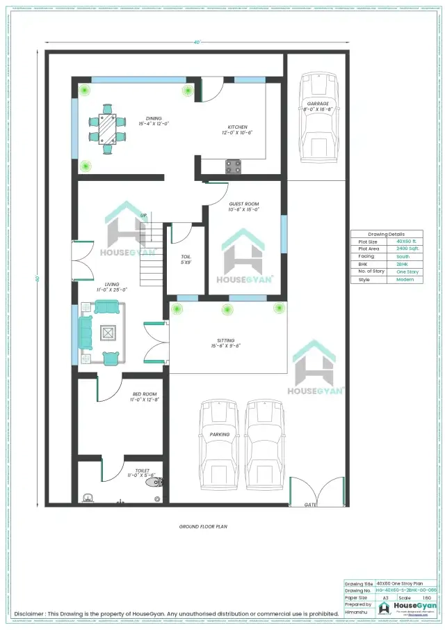 south facing house plan