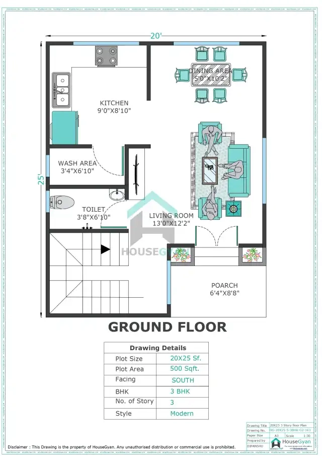 south facing house plan