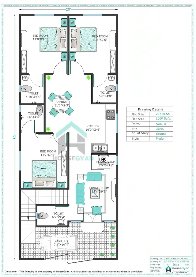 south facing house plan
