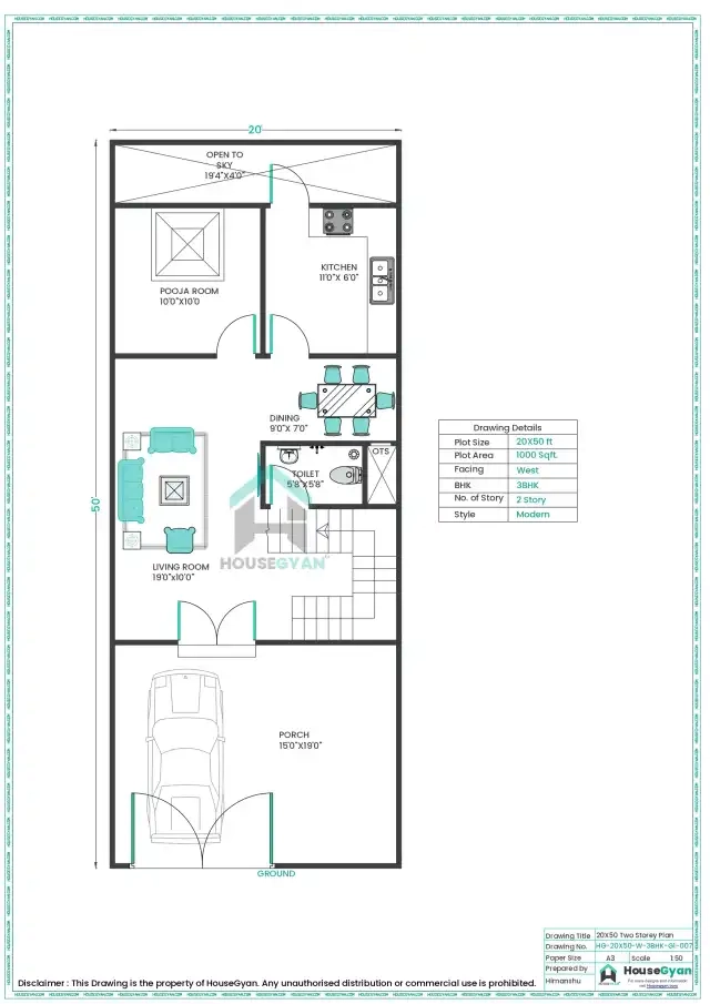 3bhk house plan