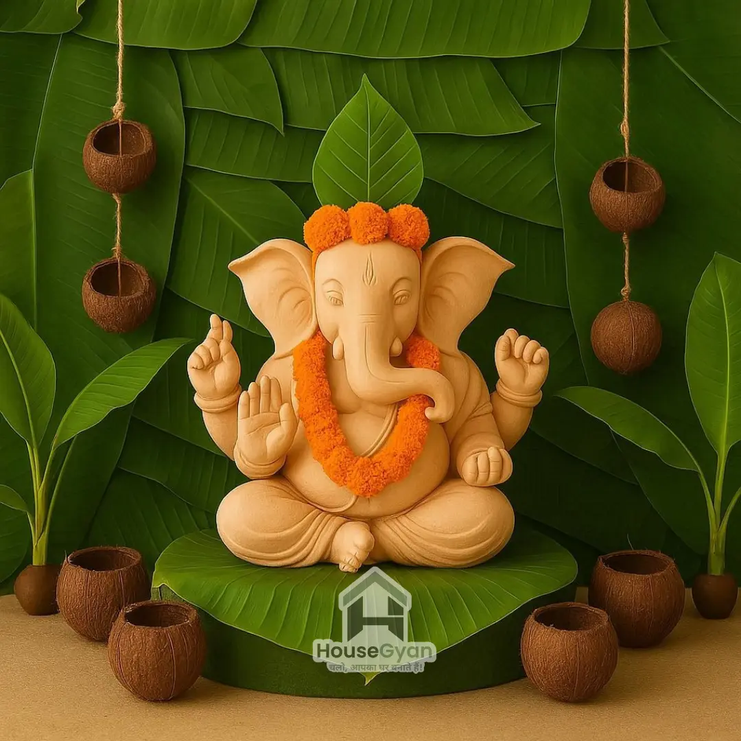 eco friendly ganpati decoration	