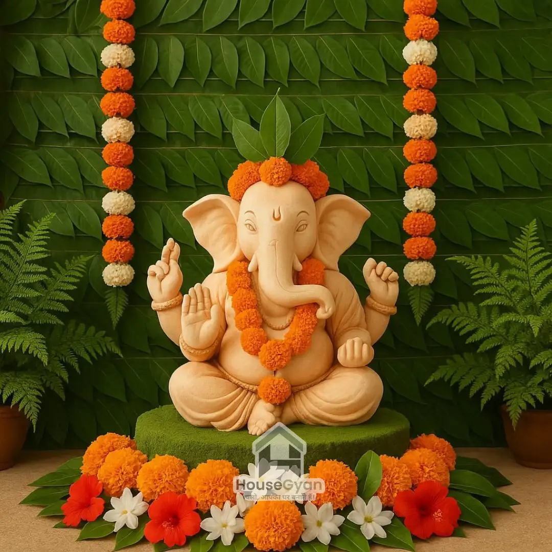 eco friendly ganpati decoration	