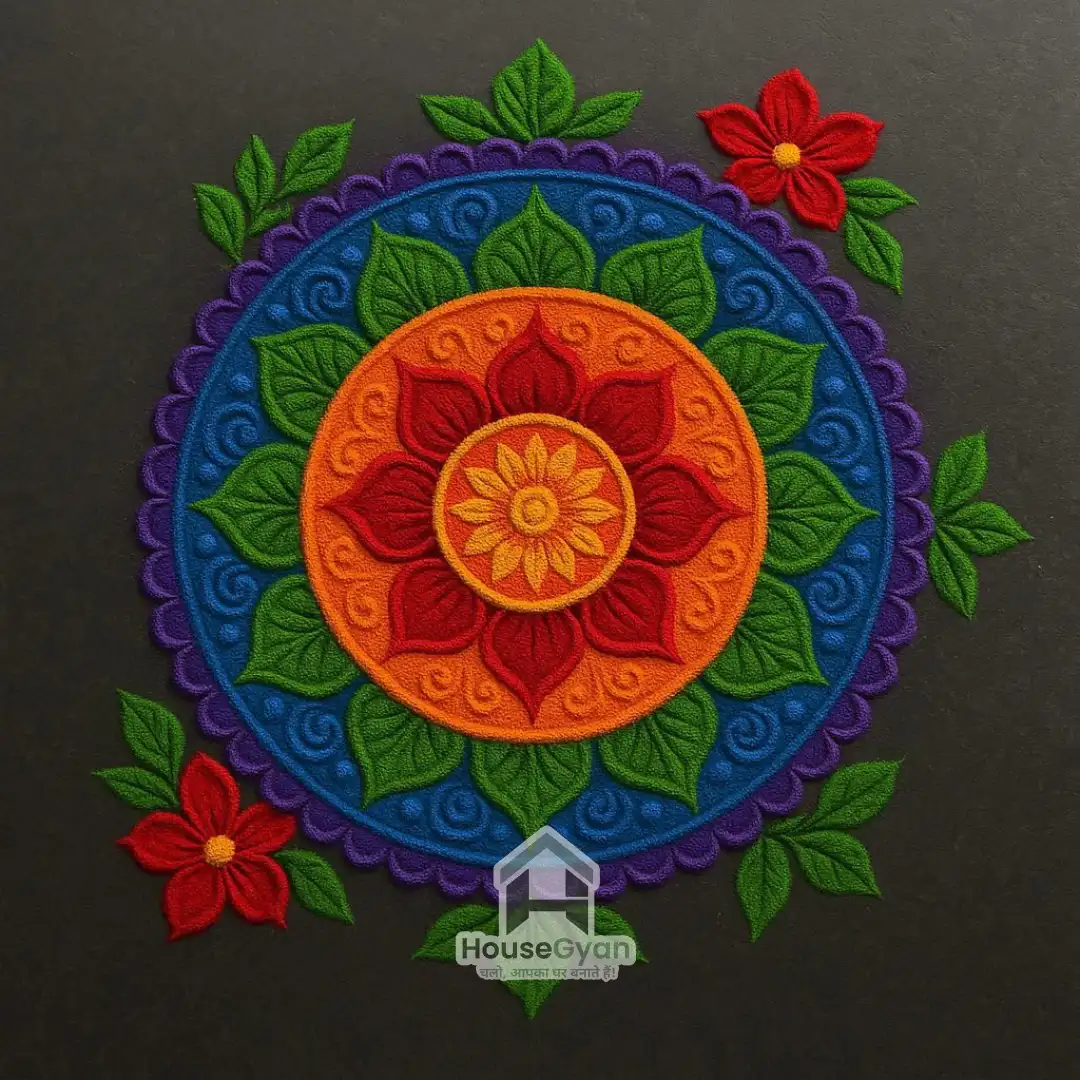flower rangoli design​