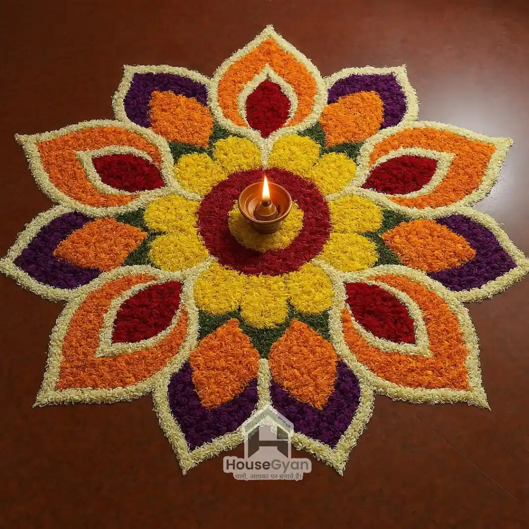 flower rangoli design​