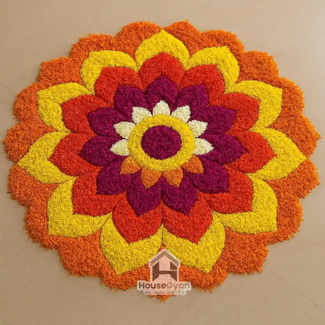 rangoli from flowers​