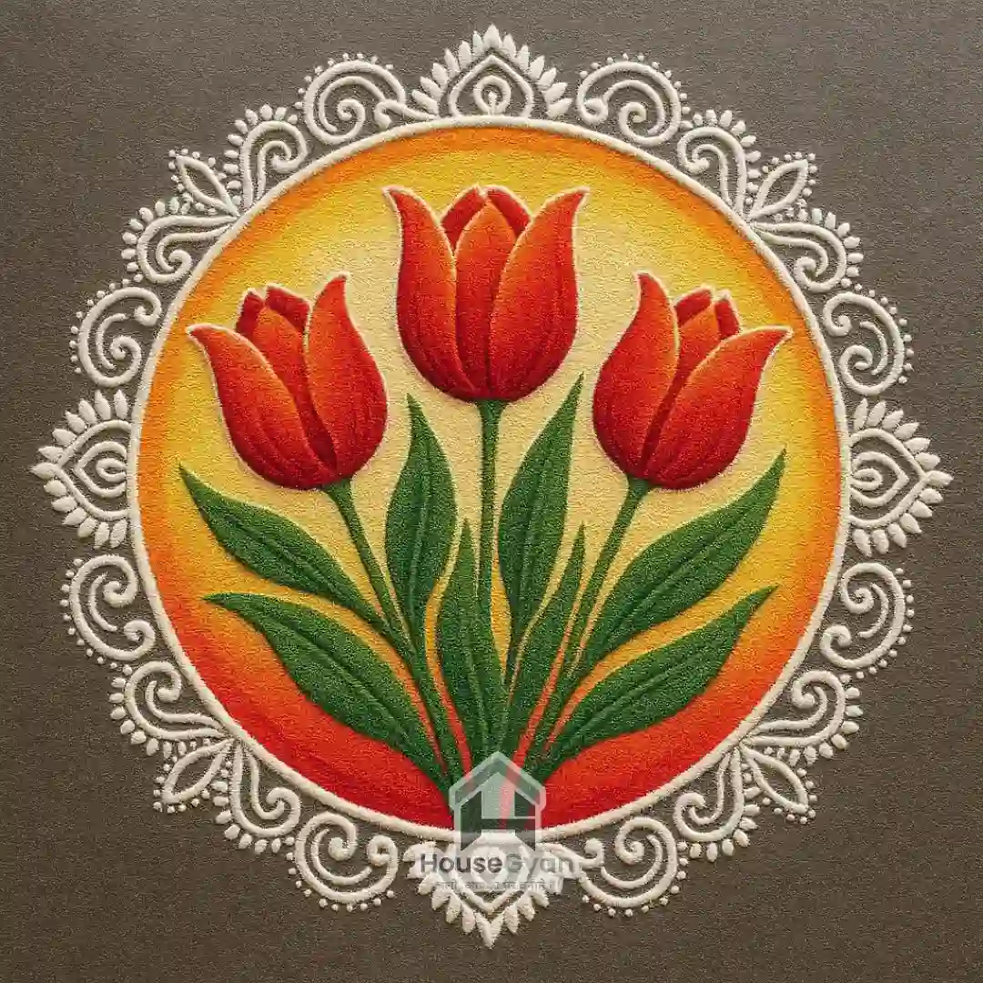 flower rangoli design​