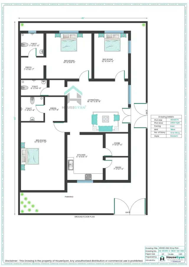3bhk house plan