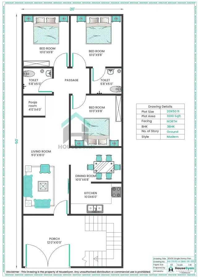 3bhk house plan