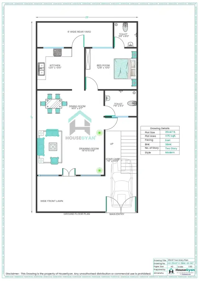 3bhk house plan