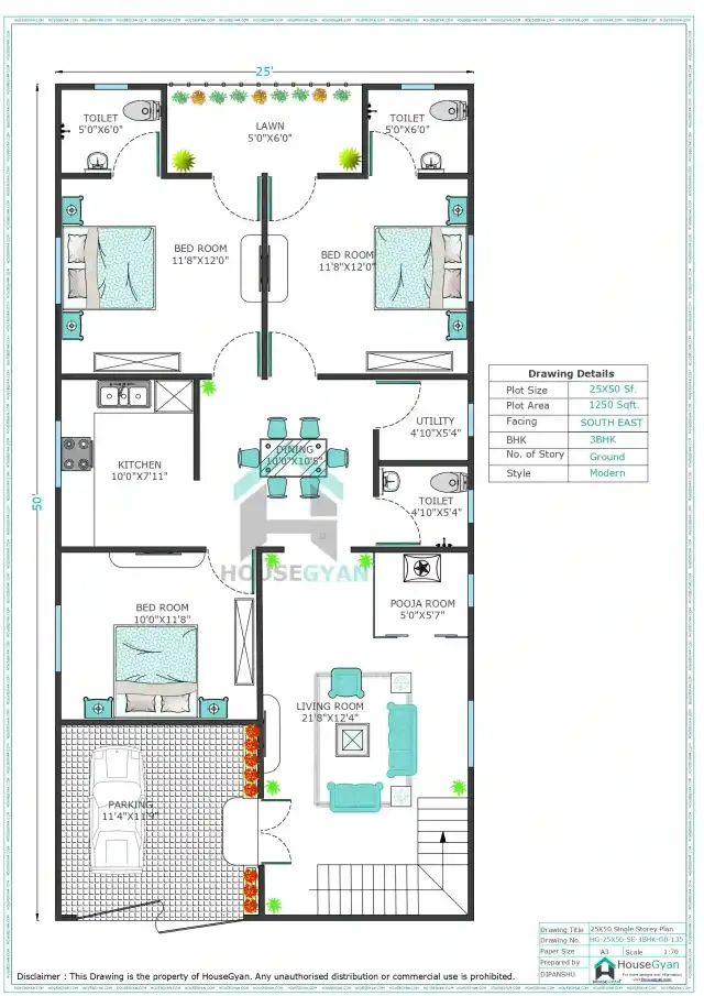 3bhk house plan