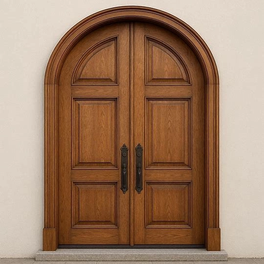 Arch Wooden Double Door Design