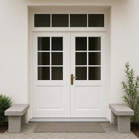 White Double Door Design for Main Door