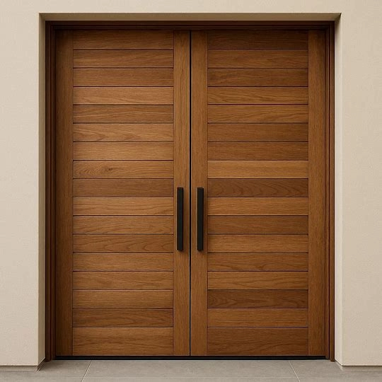 Wooden Plank Double Door Design
