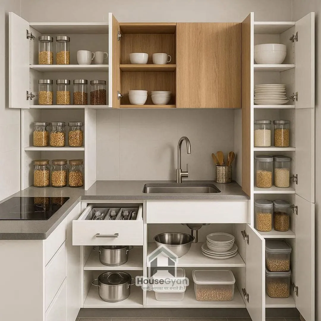 Modular Kitchen Cabinets with Smart Compartments