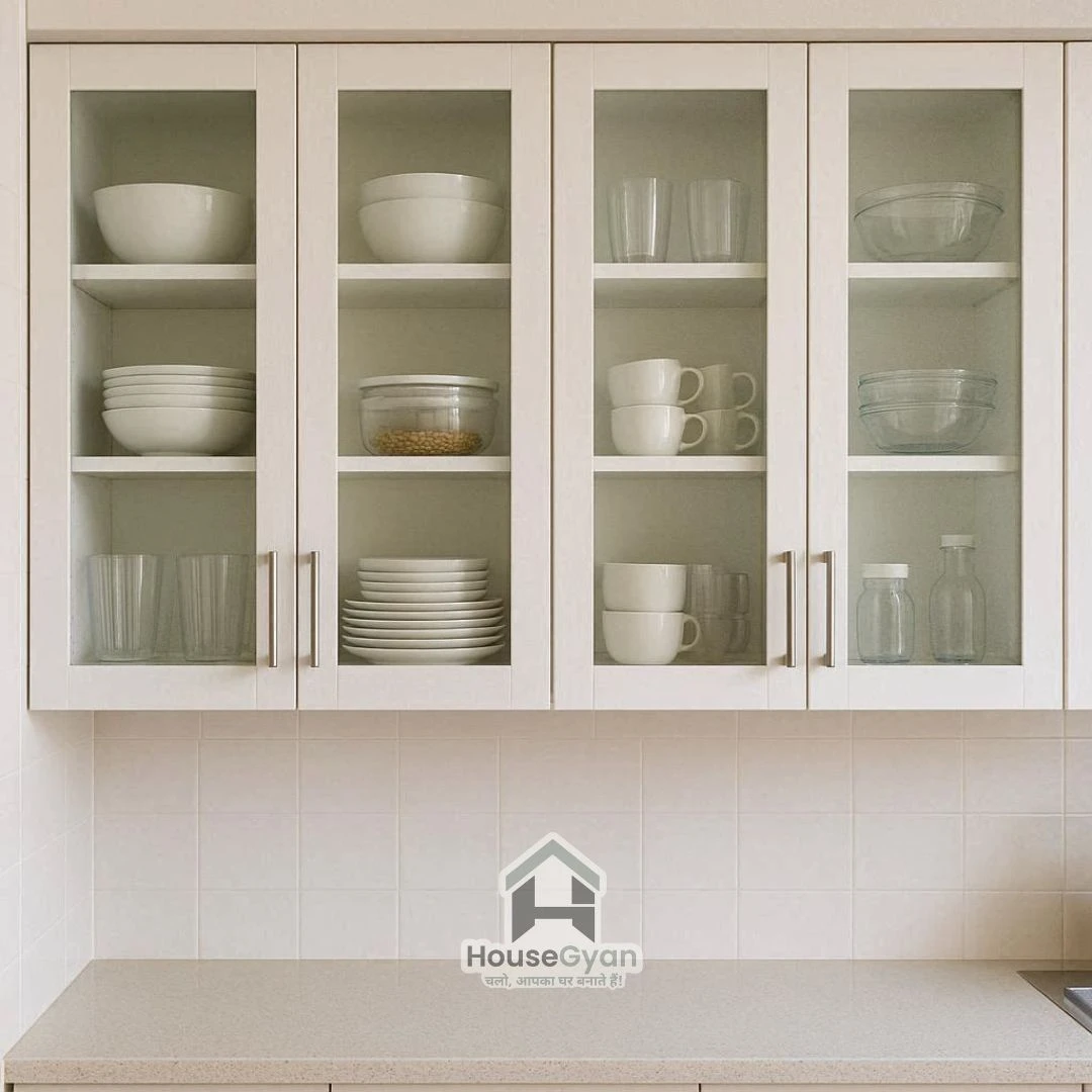 Glass-Front Cabinets for Visual Space