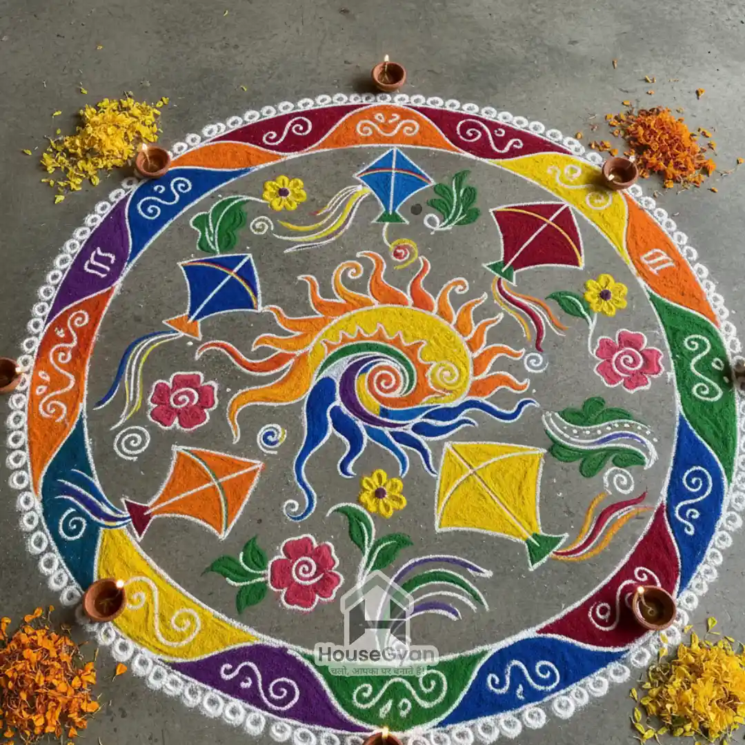 rangoli for makar sankranti