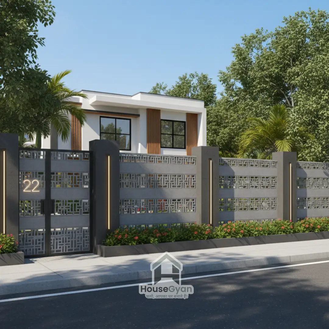 compound wall design elevation