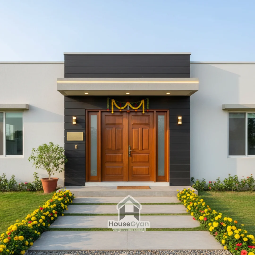 front elevation for house single floor