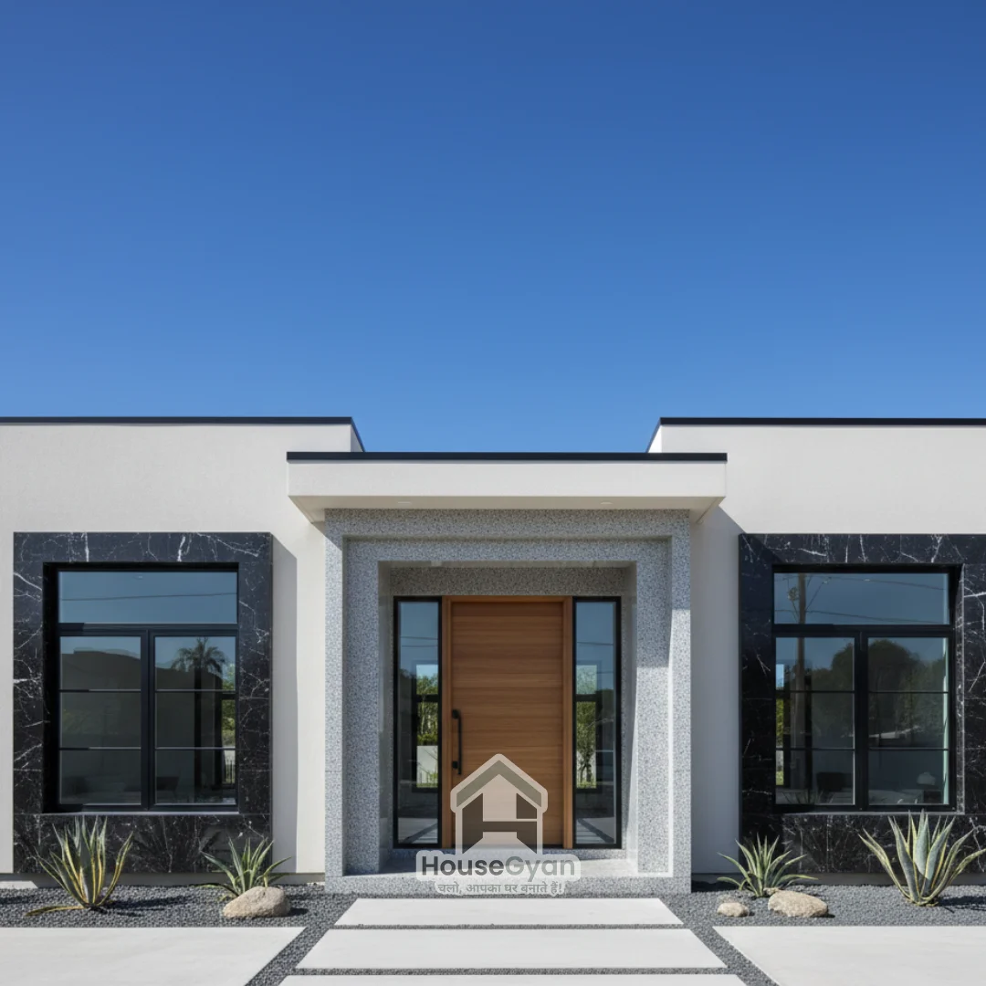 single floor front elevation design