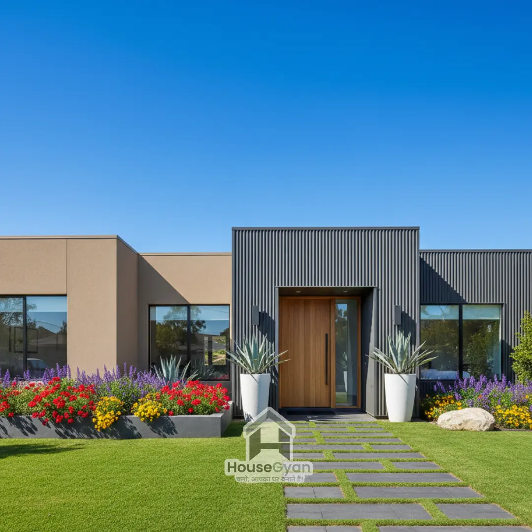 front elevation for house single floor