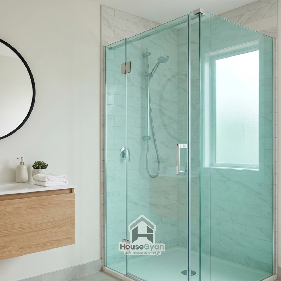 bathroom glass door design