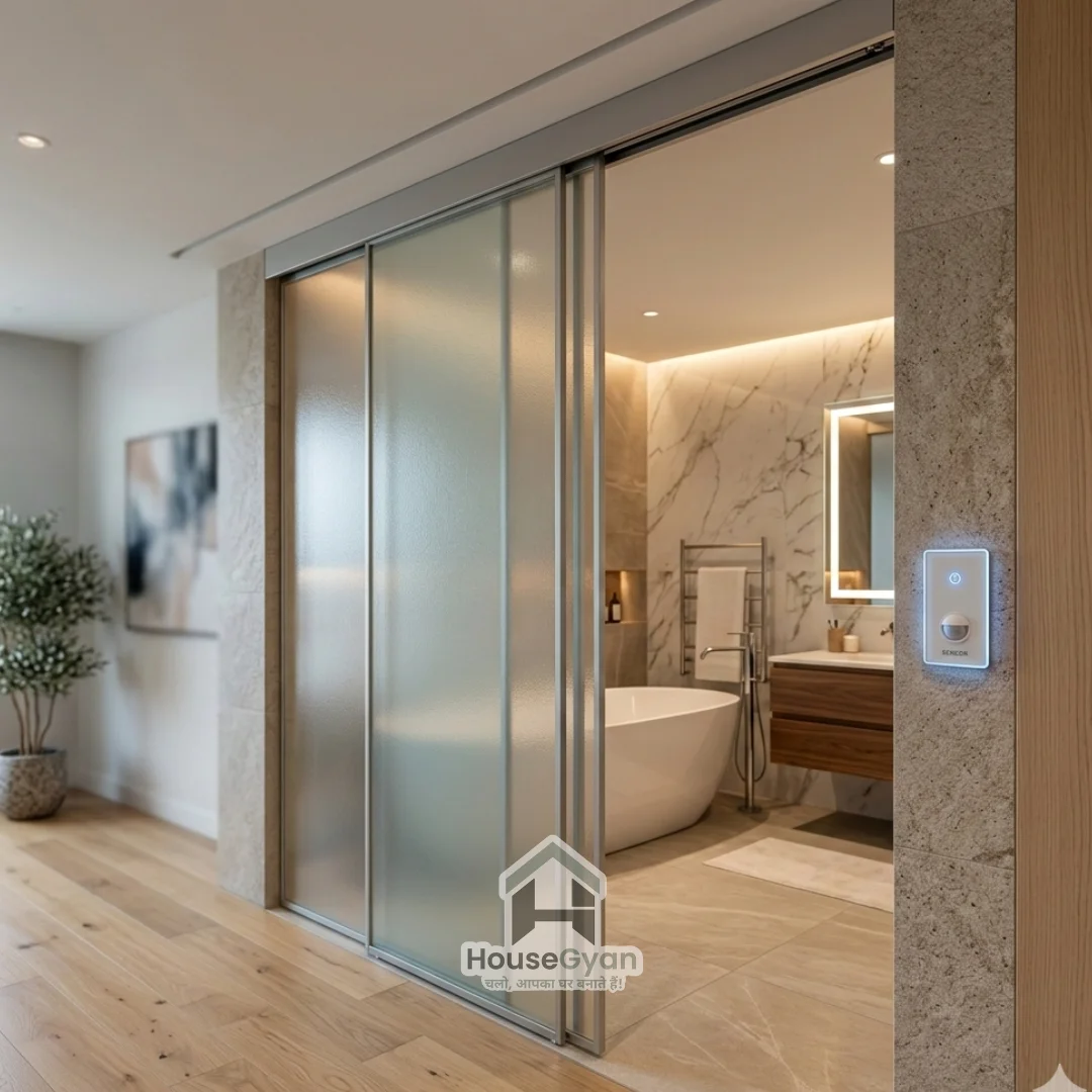 bathroom glass door design