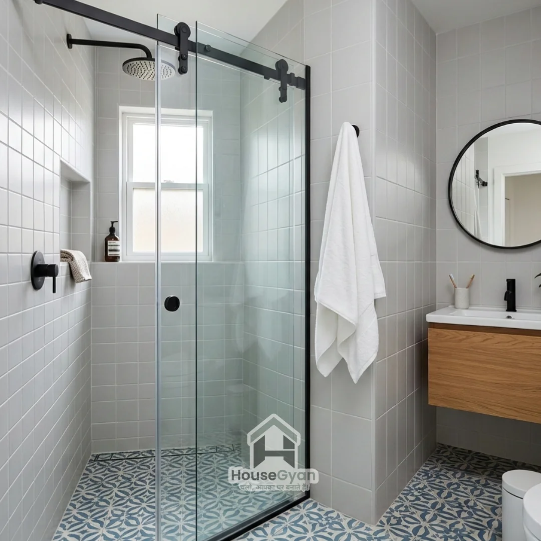 bathroom glass door design